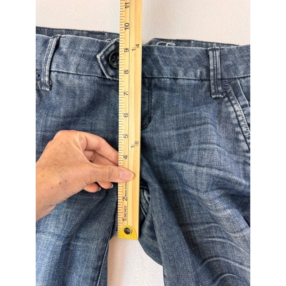 American Eagle Women's 4 Long Wide Leg Flare Jeans Dark Wash Y2K Low Rise - Picture 10 of 12
